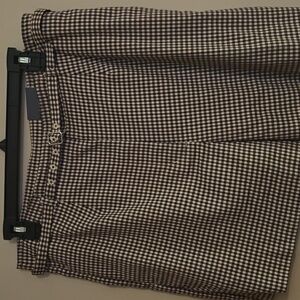 New Worthington Women's Size 12 Brown Black Cream Plaid Belted Shorts